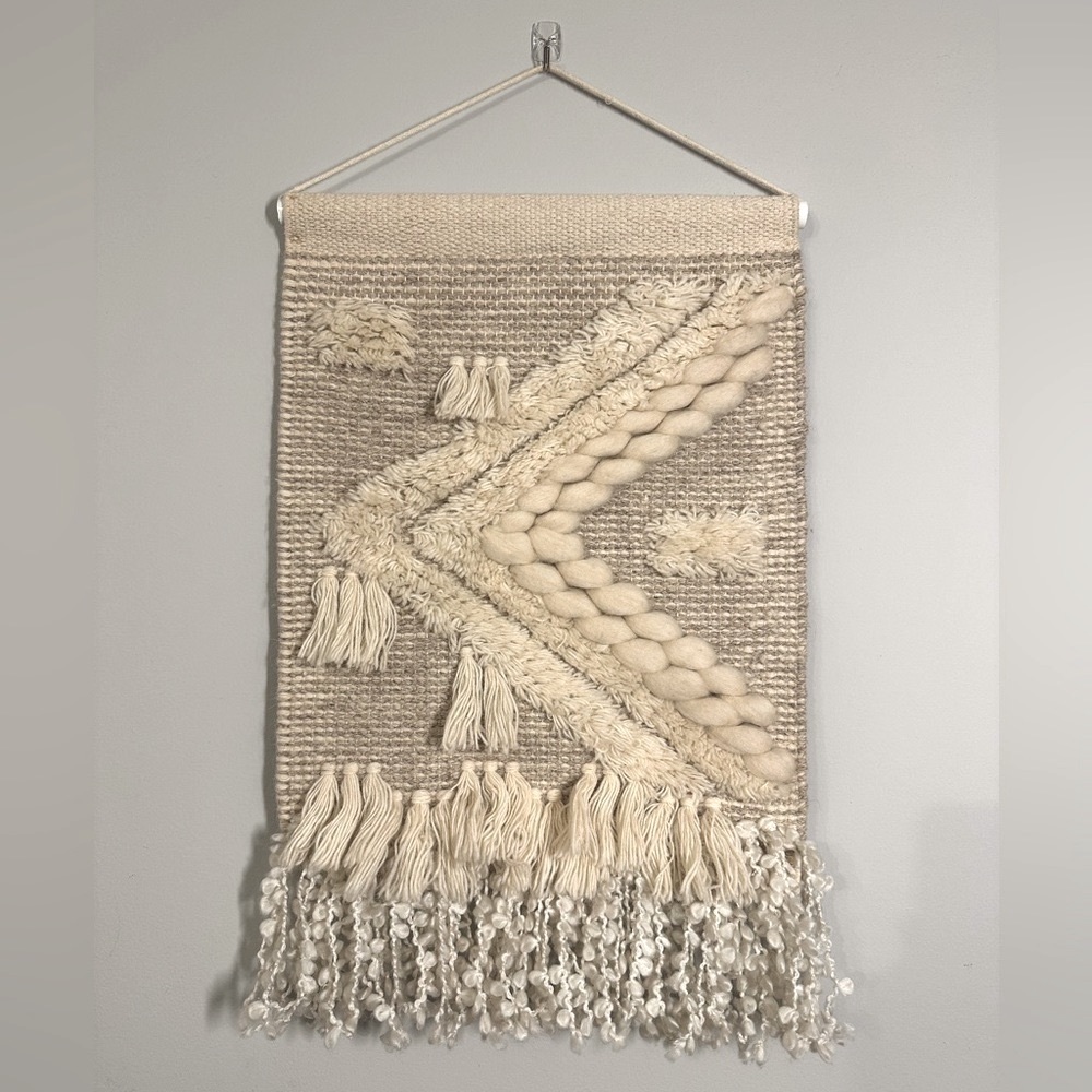 Handwoven Tapestry in Off-White/Beige